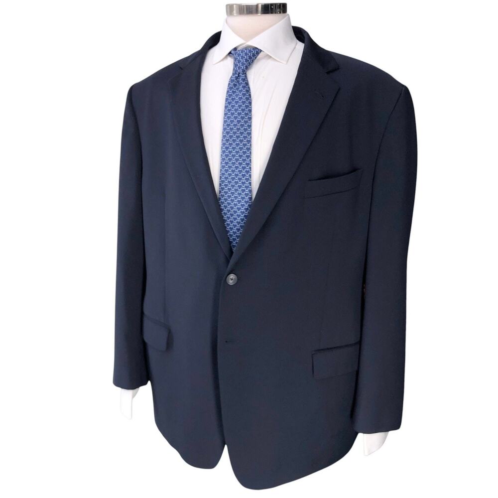 Jos A Bank Reserve Sport Coat Mens 46R Super 120s Wool Navy Two Button Classic